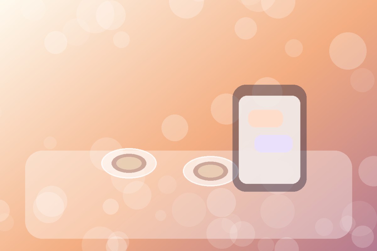 咖啡桌旁的两部手机